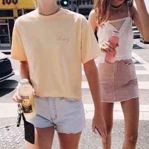 Honey Brandy Melville Yellow Shirt